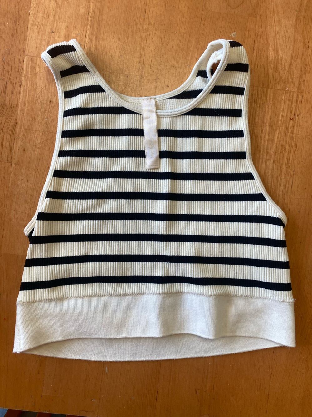 By Together Navy and White Striped Ribbed Crop Tank